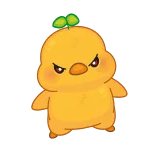 🤩 en colère, oiseau, poussin, jaune, mignon, dessin animé, germe telegram sticker