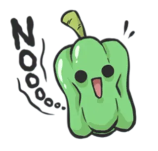 😯 NOOO... papryka, warzywo, słodki, kreskówka, jedzenie, animowany, naklejka telegram sticker