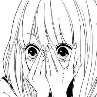 👀 Manga, Anime, Chica, Ojos, Mirar, Dibujos animados whatsapp sticker
