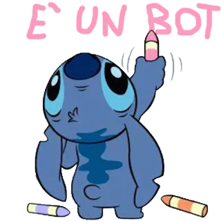 🐨 Stitch E' UN DOT Stitch, Lilo and Stitch, cartoon, offensive gesture, alien, Disney telegram sticker