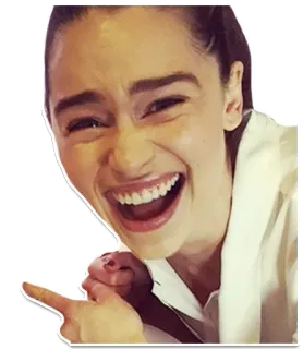 😅 얼굴, 여자, 미소, 가리키는, 사람, 웃음 telegram sticker
