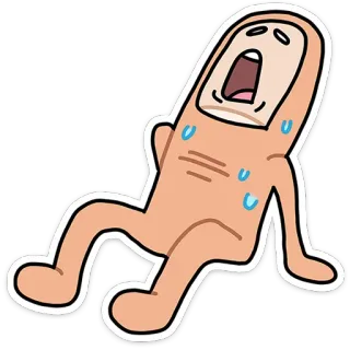 ⭐ Daumen, Figur, Cartoon, Schweiß, Erschöpft, Stress telegram sticker
