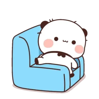 🐼 панда, мультик, милый, стикер, ленивый, диван, отдых telegram sticker