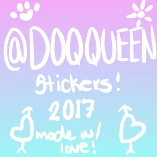 👍 @DOQQUEEN Stickers! 2017 made w/ love! stickers, love, 2017 whatsapp sticker