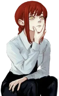 🤔 Makima Chainsaw Man anime, manga, character, makima, chainsaw man telegram sticker