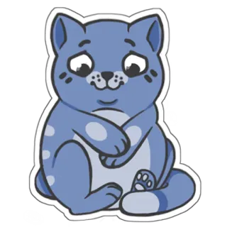 ☺️ gato, gatito, lindo, pegatina, animal, azul whatsapp sticker