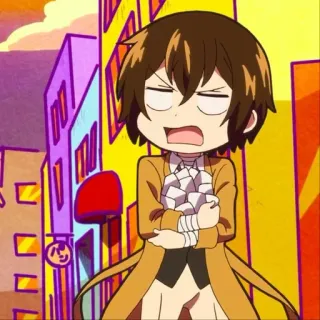 ☕️ Osamu Dazai Bungo Stray Dogs Аниме, Чиби, Дазай, Bungo Stray Dogs, Персонаж telegram sticker