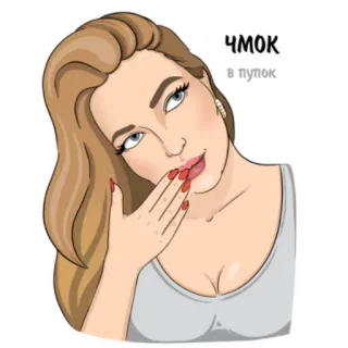 👄 Чмок Kuss, Mädchen, Frau, Cartoon, Porträt, Illustration whatsapp sticker