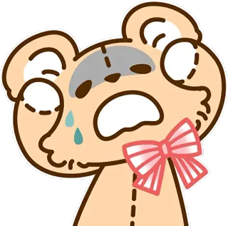 😩 伤心, 熊, 哭, 难过, 眼泪, 沮丧, 泰迪熊 telegram sticker