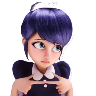 🙄 personagem, desenho animado, anime, garota, empregada, apontando telegram sticker