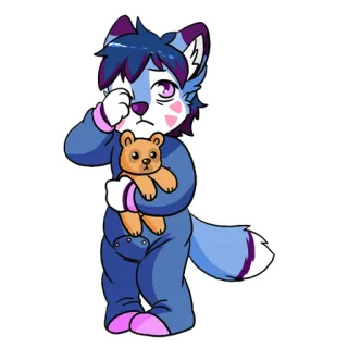 😴 furry, cartoon, cute, anthropomorphic, animal, teddy bear telegram sticker