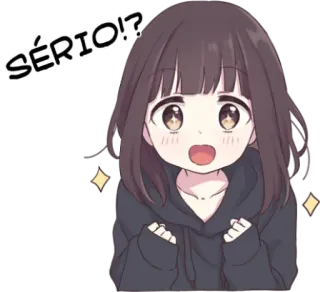 🤩 SÉRIO!? anime, girl, surprised, cute, sparkle telegram sticker