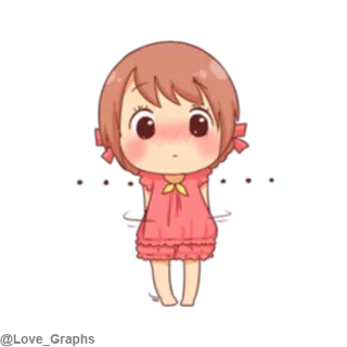 😳 Chibi, Dibujos animados, Lindo, Chica, Animado telegram sticker