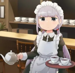 ☕ Аниме, Горничная, Каваий, Чай, Подача telegram sticker