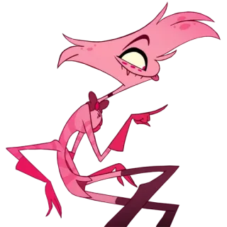 😜 Angel Dust Hazbin Hotel Kreskówka, Demon, Pająk, Różowy, Anime telegram sticker
