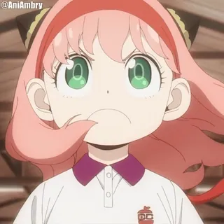 ☹️ Anya Forger Spy x Family Anya, Spy x Family, anime, lindo, divertido, expresión, enojado telegram sticker