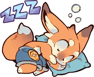 😴 ZZZ лиса, спящий, zzz, милый, мультфильм telegram sticker