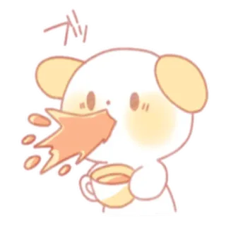 😱 imut, kawaii, beruang, teh, minuman, kartun whatsapp sticker