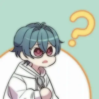 💬 Anime, Pregunta, Confundido, Manga, Dibujo animado, Personaje telegram sticker