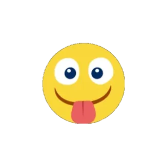 😝 Emoji, Sonrisa, Lengua, Divertido, Dibujo animado, Expresión whatsapp sticker