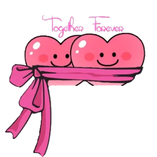 🎀 Together Forever corazones, amor, juntos, siempre, amistad, romance telegram sticker