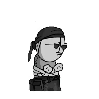 🤨 Hank J. Wimbleton Madness Combat folie, combat, Hank, violence, bonhomme allumette, niveaux de gris telegram sticker