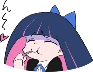 😍 Stocking Anarchy Panty & Stocking with Garterbelt anime, eating, cartoon, kawaii, cute telegram sticker