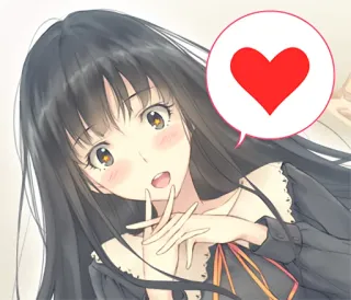 ♥ Anime, Fille, Amour, Cœur, Mignon whatsapp sticker