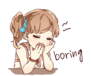 🙄 boring anime, bored, sad, emoji, tired telegram sticker