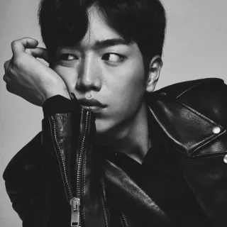 ➖ man, portrait, leather jacket, black and white, actor, model, fashion telegram sticker