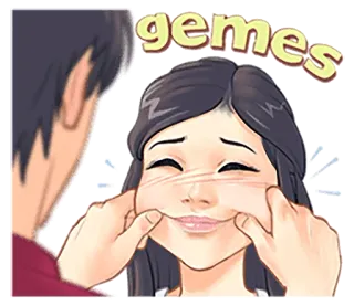 😊 gemes cariño, lindo, tocar, gracioso, pegatina telegram sticker