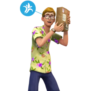 📦 sims, excited, package, delivery telegram sticker