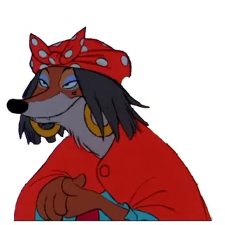 🦊 Mother Klucky Robin Hood robin hood, disney, mother klucky, fortune teller, red, fox whatsapp sticker