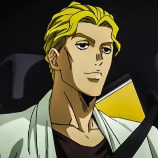 🐈 Yoshikage Kira JoJo's Bizarre Adventure Anime, blond, Bösewicht, Charakter, Jojo, Killer whatsapp sticker