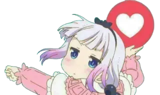 ❤️ Kanna Kamui Miss Kobayashi's Dragon Maid Anime, Drache, Süß, Mädchen, Herz, Kanna, Kanna Kamui, Miss Kobayashis Dragon Maid telegram sticker