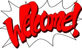 👋 Welcome! chào mừng, lời chào, lễ kỷ niệm, màu đỏ, bong bóng thoại, thân thiện telegram sticker
