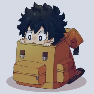 😶 Izuku Midoriya My Hero Academia Anime, My Hero Academia, Izuku Midoriya, Manga, Sac à dos, Mignon, Fanart telegram sticker
