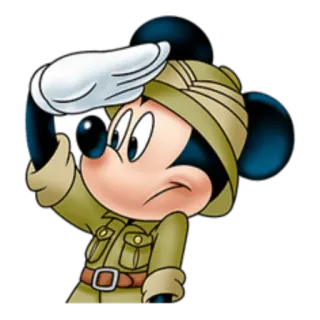 💂‍♂ Mickey Mouse Mickey Mouse, desenho animado, personagem, safári, chapéu, aventura telegram sticker
