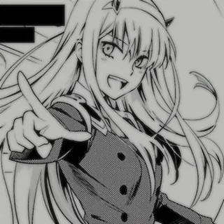 😂 Zero Two Darling in the Franxx animé, fille, zero two, darling in the franxx, cornes whatsapp sticker