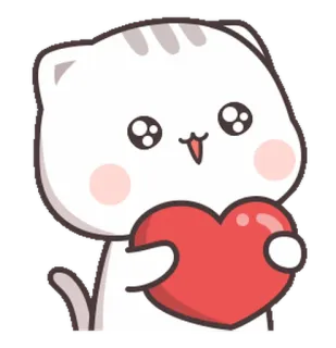 🎭 кот, сердце, милый, любовь, животное, мультфильм, наклейка telegram sticker