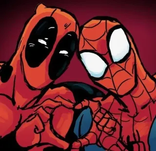 🤔 Deadpool Deadpool, Spider-Man, Marvel, comics, heart, romantic, superhero telegram sticker