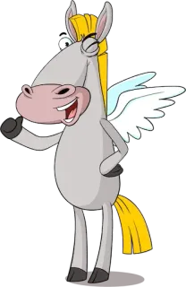 🦄 Пегас, Мультфильм, Лошадь, Животное, Крылья, Фэнтези telegram sticker