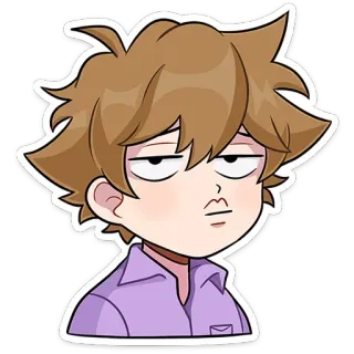 💋 Cartone animato, Anime, Ragazzo, Faccia, Espressione, Adesivo telegram sticker