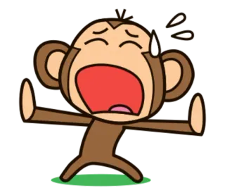 🐵 ลิง, การ์ตูน, เศร้า, ทุกข์ใจ, สัตว์ telegram sticker