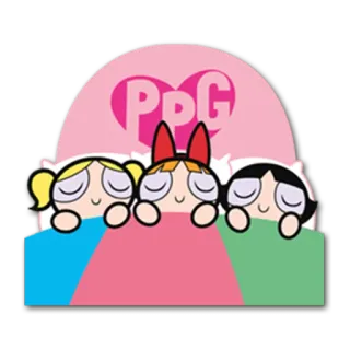 🌙 Powerpuff Girls PPG cartoon, sleeping, cute, bed, girls telegram sticker