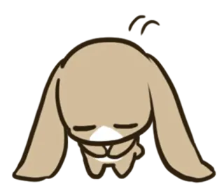 🙇 coelho, triste, fofo, animal, kawaii whatsapp sticker