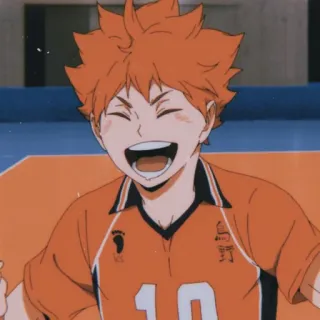🧡 Hinata Shoyo Haikyuu!! อนิเมะ, ไฮคิว, วอลเลย์บอล, ฮินาตะ, โชโย whatsapp sticker