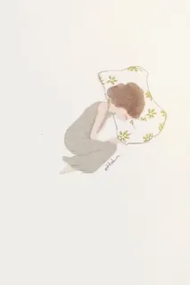 😴 спит, девушка, подушка, искусство, рисунок, женщина telegram sticker