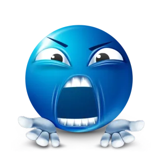 🤬 emoji, enfadado, azul, rabia, gritando, frustración whatsapp sticker