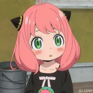 🥺 Anya Forger Spy x Family Anime, Dessin animé, Mignon, Cheveux roses, Anya, Spy x Family, Fille telegram sticker